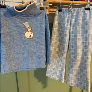 Vintage holiday Sweater and Plaid Pants Sets